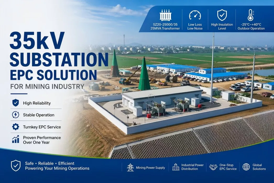 หม้อแปลงไฟฟ้าแช่น้ำมัน35kV สำหรับการทำเหมืองแร่: โซลูชั่นที่เชื่อถือได้โดย huawan